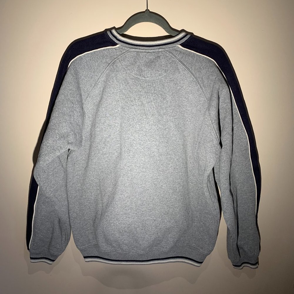 Vintage Grey Sweatshirt with Navy Strips